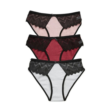 3PCS Ladies Cotton Lace Lingerie - east2cart.uk
