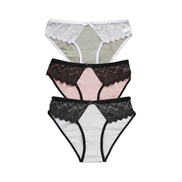 3PCS Ladies Cotton Lace Lingerie - east2cart.uk