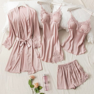 5 Pieces Elegant Women Pyjama Set - east2cart.uk