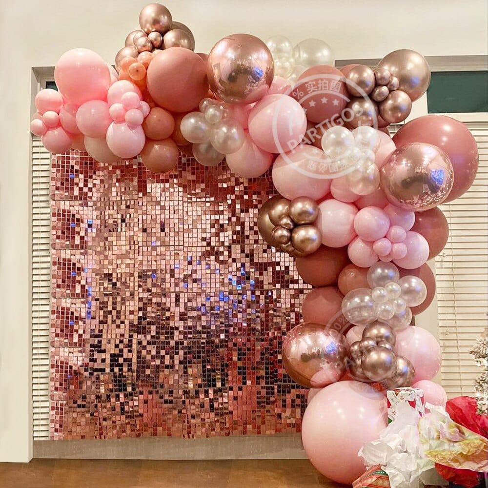 127pcs Retro Pink Balloons Garland Rose Gold Arch Party Decorations - east2cart.uk