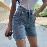 Slim Denim Bermuda Shorts - east2cart.uk