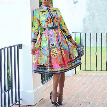 Elegant Printed Midi Dress - east2cart.uk