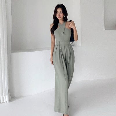 New Women Jumpsuits Sexy Backless Rompers Female Solid Wide Leg  Office Lady - east2cart.uk