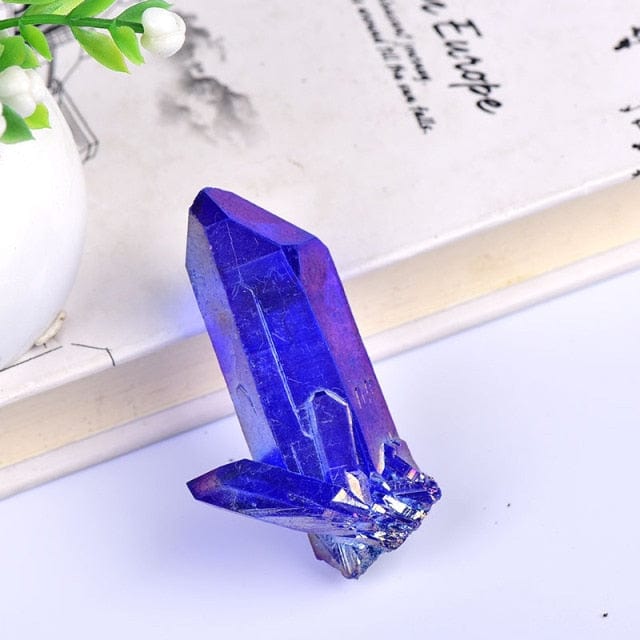 Crystal Quartz Electroplated Colourful  Ornament