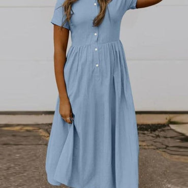 Ladies Long Linen Maxi Dress - east2cart.uk