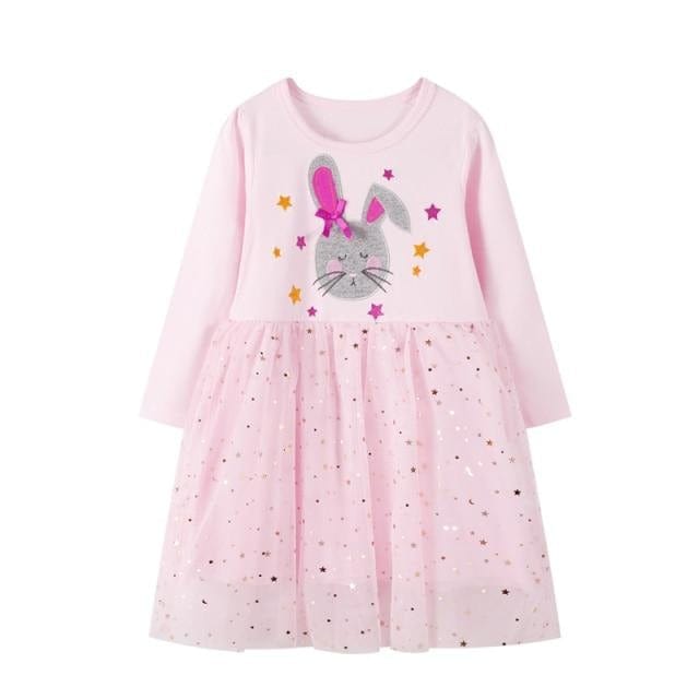 Rainbow Embroidery Girls Hoodie Dress