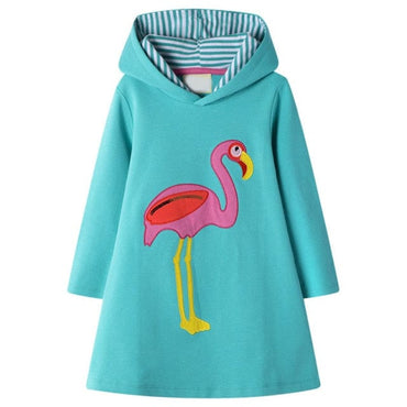 Rainbow Embroidery Girls Hoodie Dress