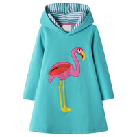 Rainbow Embroidery Girls Hoodie Dress