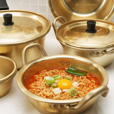 Golden Noodle Aluminium Pot With Lid - east2cart.uk