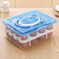 Refrigerator Kitchen Storage Egg Visible Tray Case With 2 Layers 32 Cells Eggs Organizer Box With Lid And Handle Egg Container - east2cart.uk