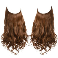 SARLA Natural Synthetic Halo Hair Extensions No Clip In Artificial Fake Ombre Blonde Brown Black Pink Red Wavy False Hair Piece - east2cart.uk