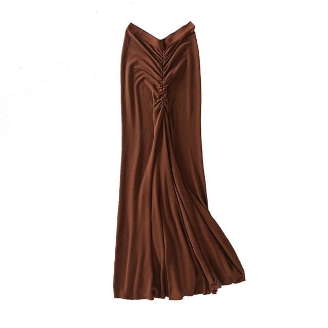 Tight Bodycon Pleated Long Skirt - east2cart.uk