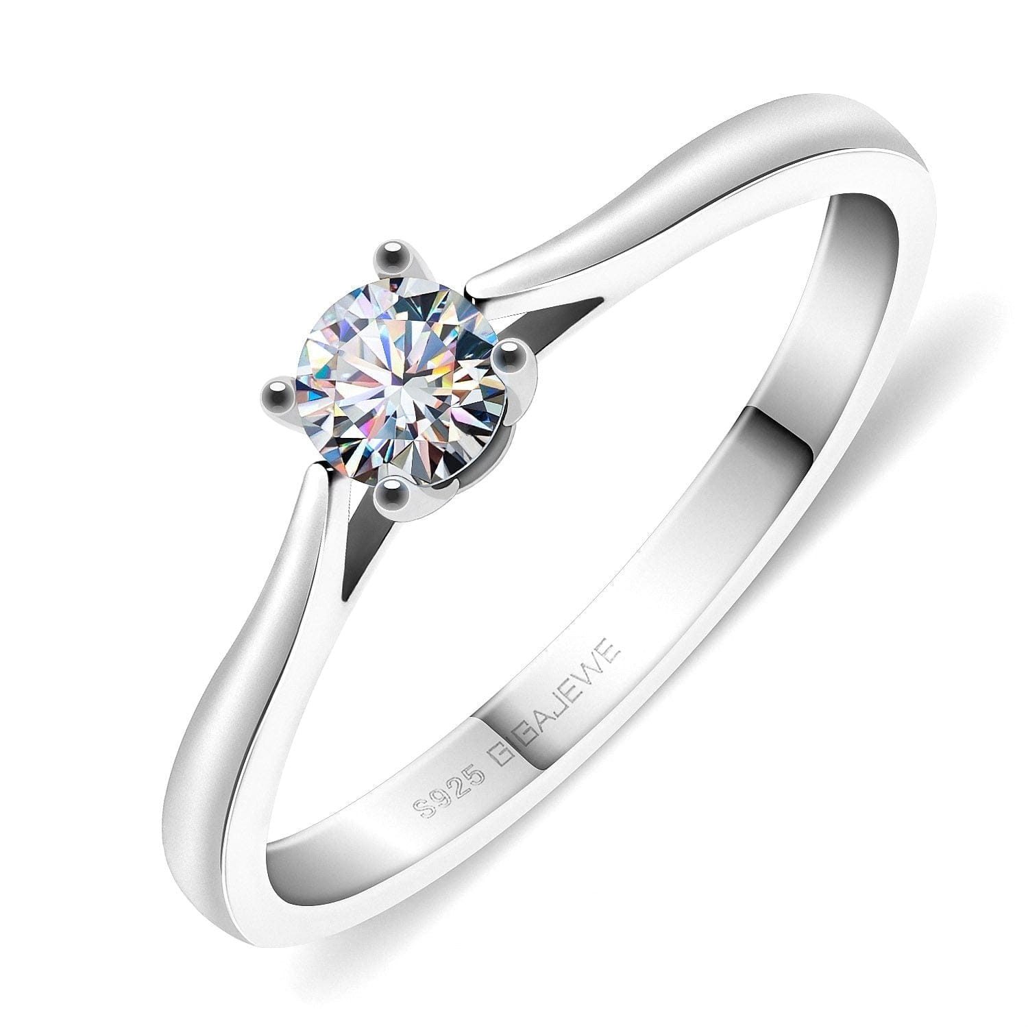 Moissanite 925 Silver Claw Diamond Ring - east2cart.uk