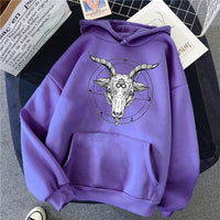 Gothic Occult Print Loose Sweatshirt