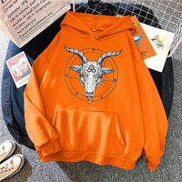 Gothic Occult Print Loose Sweatshirt
