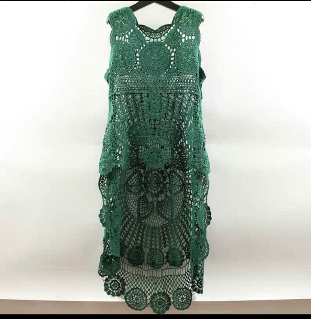 Crochet Lace Seaside Hollow Out Dress - east2cart.uk