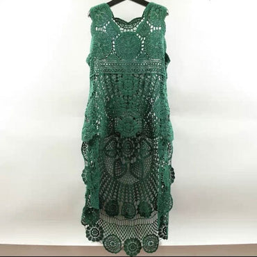 Crochet Lace Seaside Hollow Out Dress - east2cart.uk