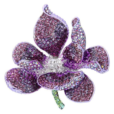 брошь Brooch Women Orchid Flower Broche Femme Bouquet Neckband Clip Collar 2021 Fashion Jewelry Enamel Pin Badge Wedding Gift - east2cart.uk