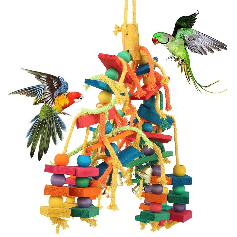 Colourful Natural Wood Bird Climbing Ladder - east2cart.uk