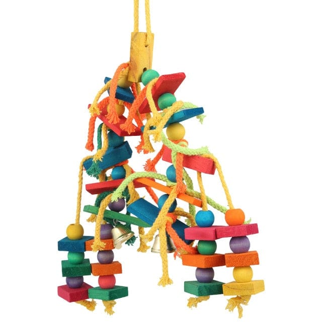 Colourful Natural Wood Bird Climbing Ladder - east2cart.uk