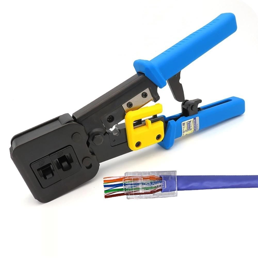 OULLX RJ45 Crimper Hand Network Tools Pliers RJ12 cat5 cat6 8p8c Cable Stripper Pressing Clamp Tongs Clip Multi Function - east2cart.uk