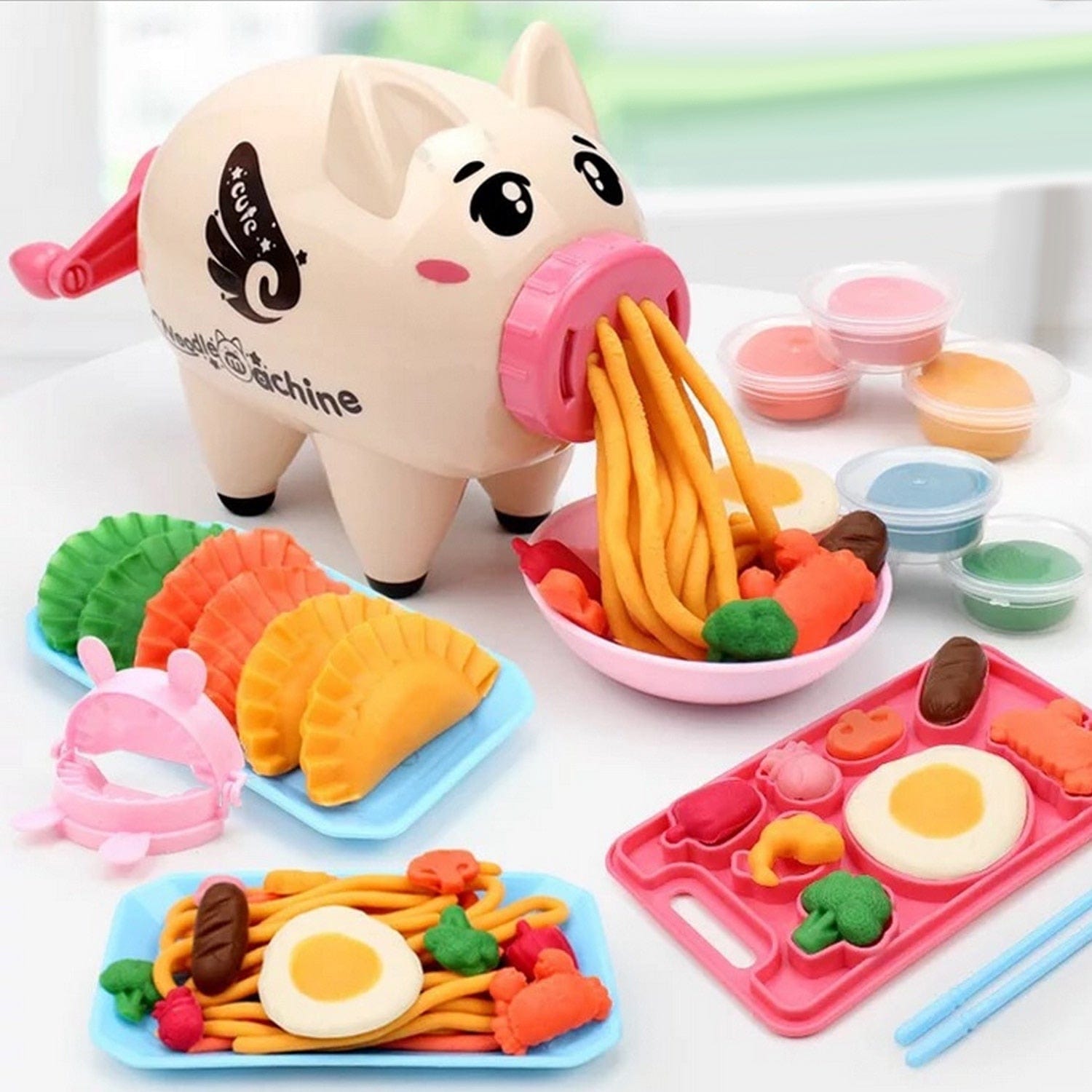 Cute Pig Noodle Machine Kids Kitchen Play Toys