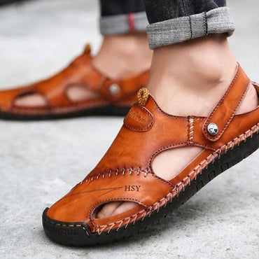 Classic Men's Genuine Leather Soft Sandals - east2cart.uk