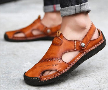 Classic Men's Genuine Leather Soft Sandals - east2cart.uk