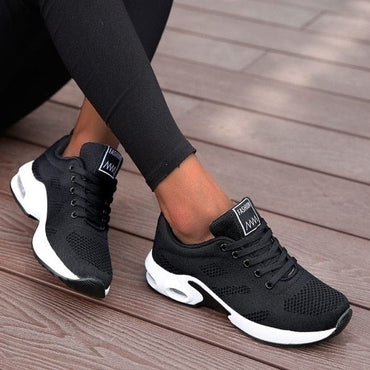 Running Shoes Women Breathable Casual Shoes Outdoor Light Weight Sports Shoes Casual Walking Platform Ladies Sneakers Black - east2cart.uk