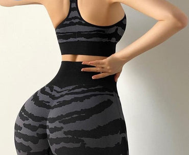 Tiger Print Seamless Sportswear Set