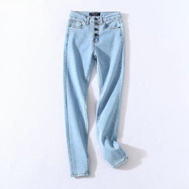 Stretch High Waist Jeans Women 2021 New Skinny Slim Fashion Washed Trousers Female Denim Pencil Pants Elastic Ninth Pants - east2cart.uk