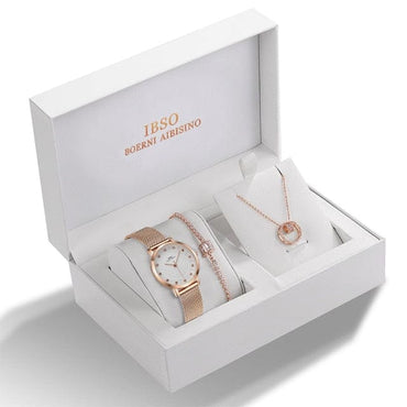 Ladies Crystal Design Necklace & Watch Gift Set - east2cart.uk