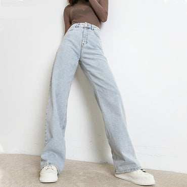 Woman Jeans 2021 New Fashion Straight Pants High Waist Casual Mom Baggy Jean Female Full Length Loose Denim Boyfriend Trouser - east2cart.uk