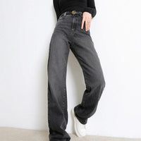 Woman Jeans 2021 New Fashion Straight Pants High Waist Casual Mom Baggy Jean Female Full Length Loose Denim Boyfriend Trouser - east2cart.uk