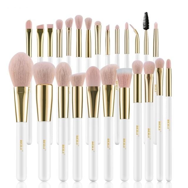 Professional White Gold Makeup Brushes Set - east2cart.uk