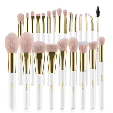 Professional White Gold Makeup Brushes Set - east2cart.uk