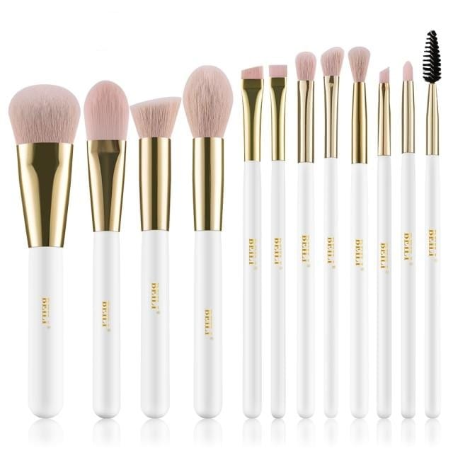 Professional White Gold Makeup Brushes Set - east2cart.uk