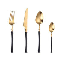 Stainless Steel Cutlery Set Gold Dinnerware Set Western Food Cutlery Tableware Dinnerware Christmas Gift Forks Knives Spoons - east2cart.uk