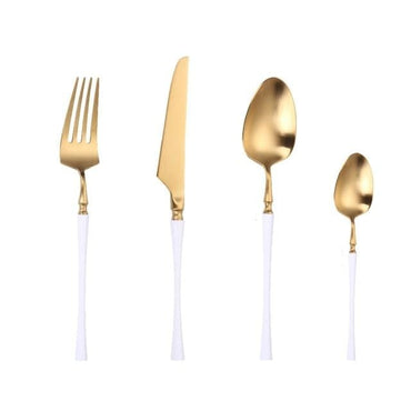 Stainless Steel Cutlery Set Gold Dinnerware Set Western Food Cutlery Tableware Dinnerware Christmas Gift Forks Knives Spoons - east2cart.uk