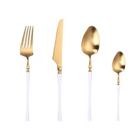 Stainless Steel Cutlery Set Gold Dinnerware Set Western Food Cutlery Tableware Dinnerware Christmas Gift Forks Knives Spoons - east2cart.uk