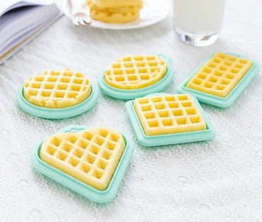 5 Pcs Food Grade Silicone Waffle Moulds