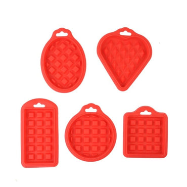 5 Pcs Food Grade Silicone Waffle Moulds