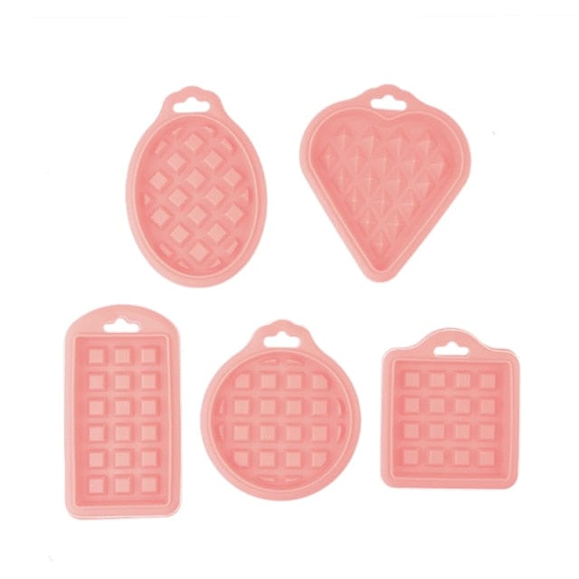 5 Pcs Food Grade Silicone Waffle Moulds