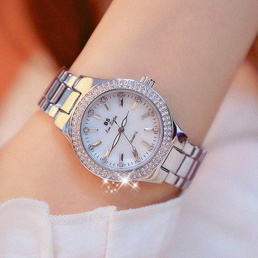 Ladies Gold Crystal Diamond Watch - east2cart.uk