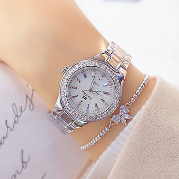 Ladies Gold Crystal Diamond Watch - east2cart.uk