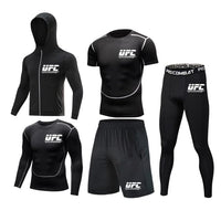 Men's Brand 5Pieces/set Gym Fitness Compression Sports Suit Track And Field Clothing Men Gym Running Jogging Quick Dry Suits Men - east2cart.uk