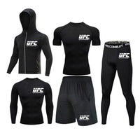 Men's Brand 5Pieces/set Gym Fitness Compression Sports Suit Track And Field Clothing Men Gym Running Jogging Quick Dry Suits Men - east2cart.uk