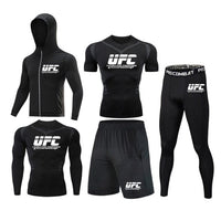 Men's Brand 5Pieces/set Gym Fitness Compression Sports Suit Track And Field Clothing Men Gym Running Jogging Quick Dry Suits Men - east2cart.uk