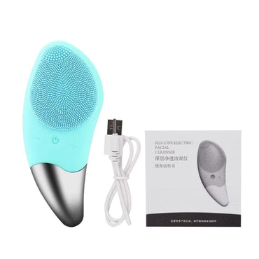 Mini Electric Facial Cleansing Brush Silicone Sonic Face Cleaner Deep Pore Cleaning Skin Face Cleaning Brush Device USB Recharge - east2cart.uk