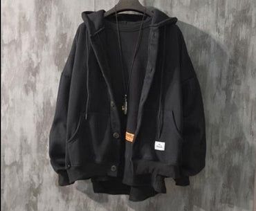 Thick Solid Color Hoodie Tops